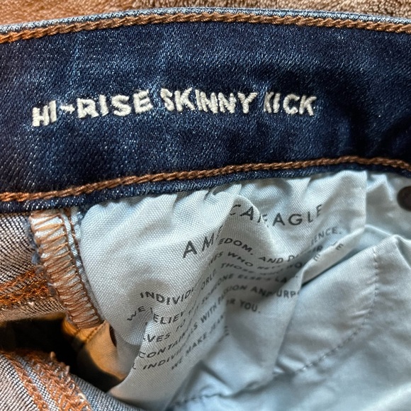 EUC American Eagle high rise skinny kick jeans size 6 Regular - Picture 4 of 6